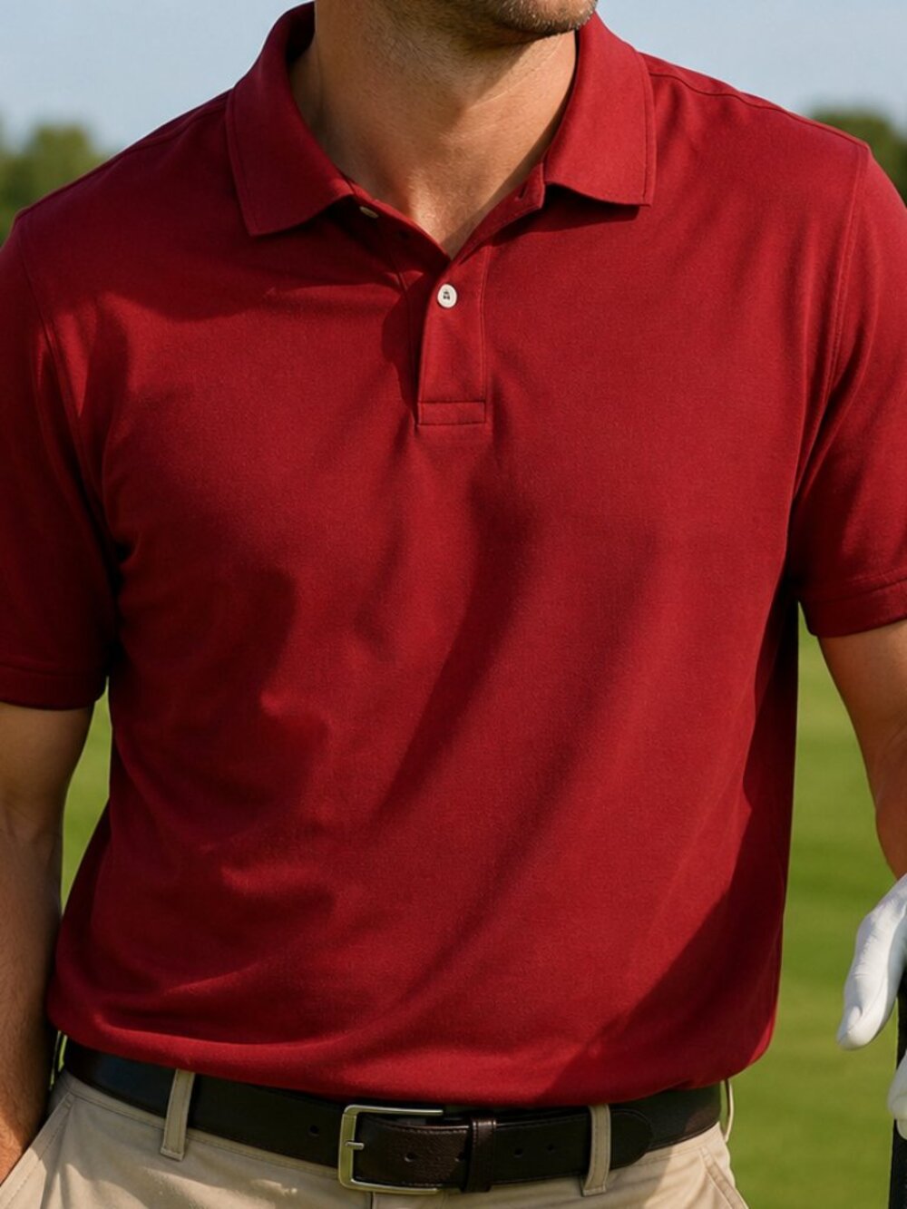L.L. Bean Men's Polo Golf Rugby Shirt Size Large Short Sleeve Red Reg 233437 New